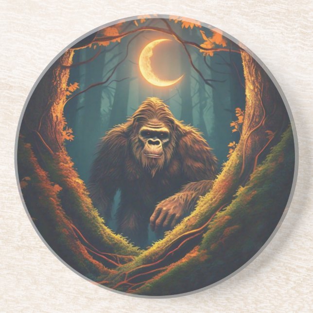 Sasquatch Peeking Throw Kissen Getränkeuntersetzer (Vorne)