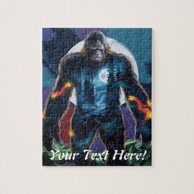Sasquatch personalialize Name Text Bigfoot Puzzle (Vertikal)