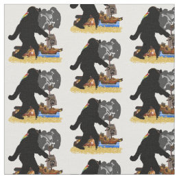 Sasquatch Pirate Schatztruhe Stoff