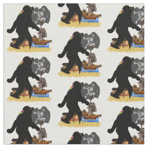 Sasquatch Pirate Schatztruhe Stoff