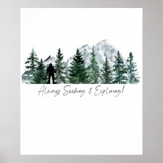 Sasquatch Print immer suchen und erkunden Poster