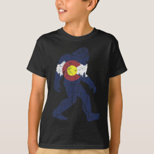 Sasquatch Retro-Flagge Colorado Rocky Mountain T-Shirt