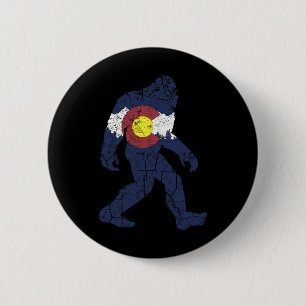 Sasquatch Retro-Staatsflagge Colorado Rocky Mounta Button