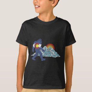 Sasquatch Retro Staatsflagge Colorado Rocky Mounta T-Shirt