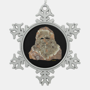 Sasquatch Rock Art Schneeflocken Zinn-Ornament