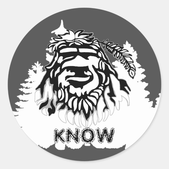 Sasquatch Runder Aufkleber (Vorderseite)