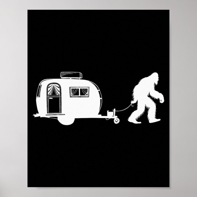 Sasquatch Rv Motorhome Camng Bigfoot Campervan Fun Poster (Vorne)