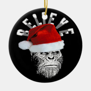 Sasquatch Sankt glauben Weihnachtsbaum-Verzierung Keramikornament