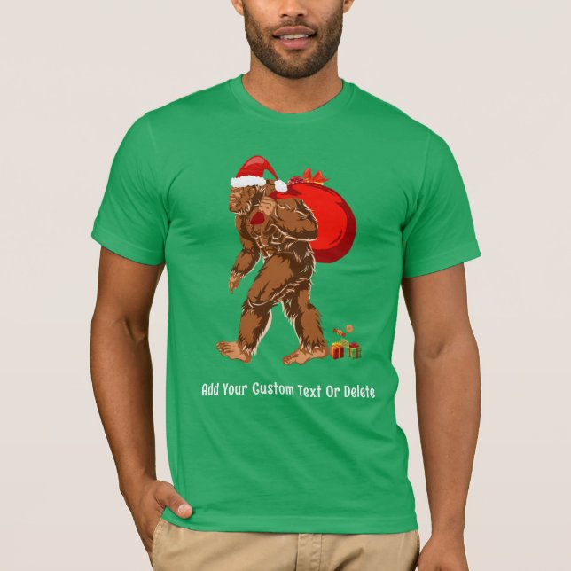 Sasquatch Santa Bigfoot Yeti Weihnachtsgeschenk T-Shirt (Vorderseite)