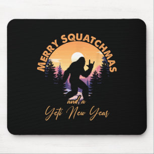 Sasquatch Santa Yeti Merry Squatchmas Bigfoot Chri Mousepad