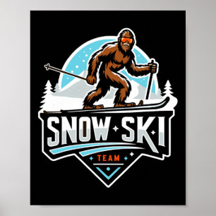 Sasquatch-Schneeski-Team Schneeskiing Bigfoot Cart Poster