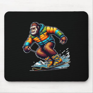 Sasquatch-Ski-Abenteuer Bigfoot Winter-Spaß Mousepad