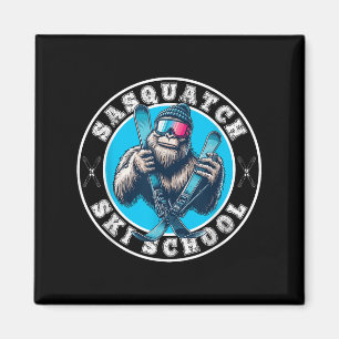 Sasquatch-Skischule Lustiger Bigfoot-Skilauf Magnet