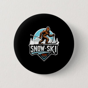 Sasquatch Snow Ski Team Snow Skifahren Bigfoot Car Button