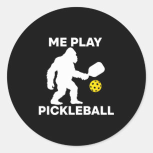 Sasquatch spielt Pickleball lustiger Bigfoot-Spiel Runder Aufkleber