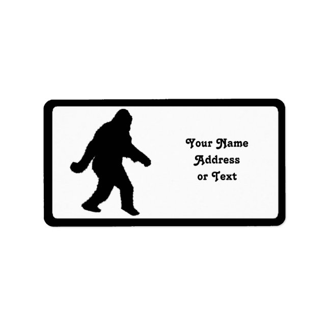Sasquatch Squatchin-Silhouette Adressaufkleber (Vorne)