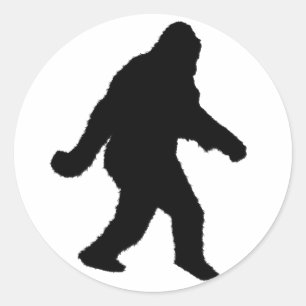 Sasquatch Squatchin-Silhouette Runder Aufkleber