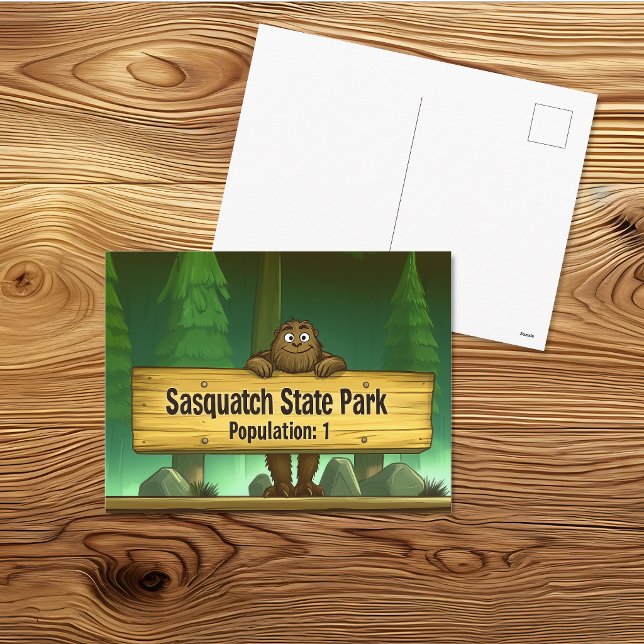 Sasquatch State Park Postkarte – Lustiger Bigfoot (Von Creator hochgeladen)