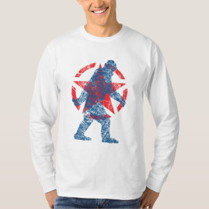 Sasquatch Stencil Star Vintag Style T-Shirt