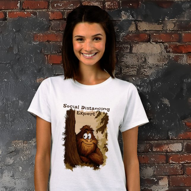 Sasquatch T-Shirt (Social Distancing Expert Cartoon Sasquatch Women's T-shirt)