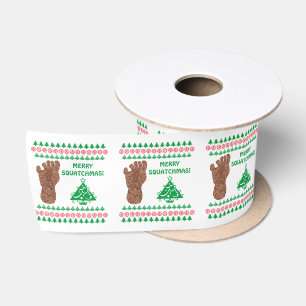 Sasquatch Track Merry Squatchmas Bigfoot Satinband