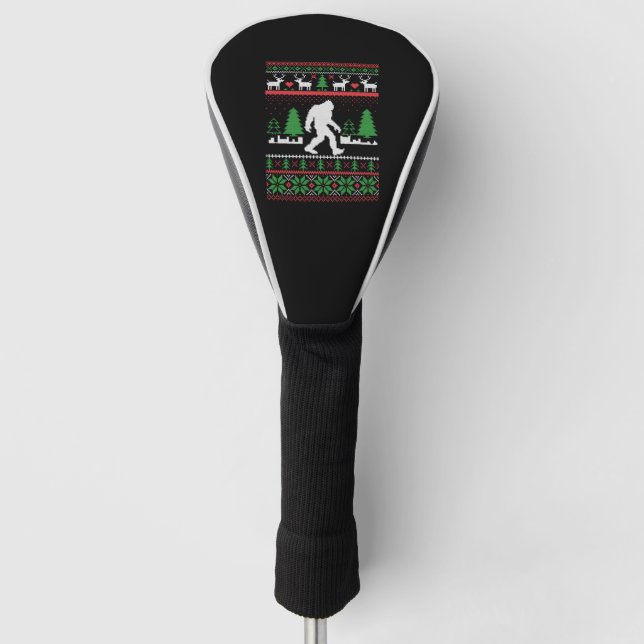 Sasquatch Ugly Christmas Golf Headcover (Vorderseite)