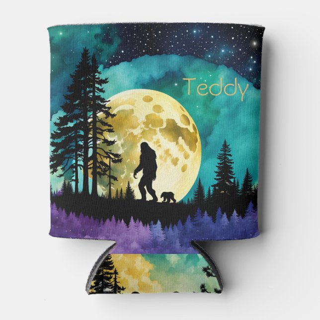Sasquatch und Bär auf dem Berg *personalisieren* Dosenkühler (Vorderseite)