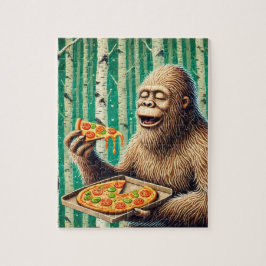 Sasquatch und die Pizza im Birkenwald Puzzle