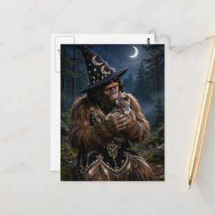 Sasquatch und ihr Kätzchen Postkarte