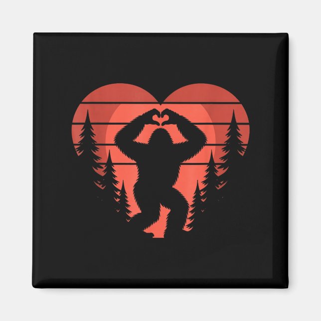 Sasquatch Valentine's Day - Bigfoot Heart Sungles  Magnet (Vorne)