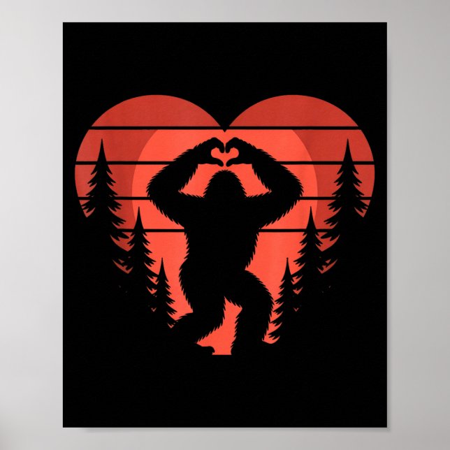 Sasquatch Valentine's Day - Bigfoot Heart Sungles  Poster (Vorne)