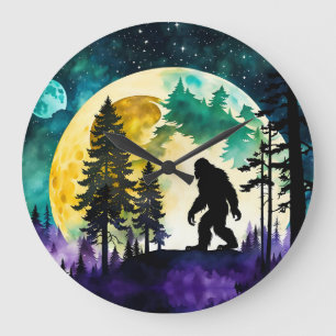Sasquatch Vollmond auf dem Berg Große Wanduhr