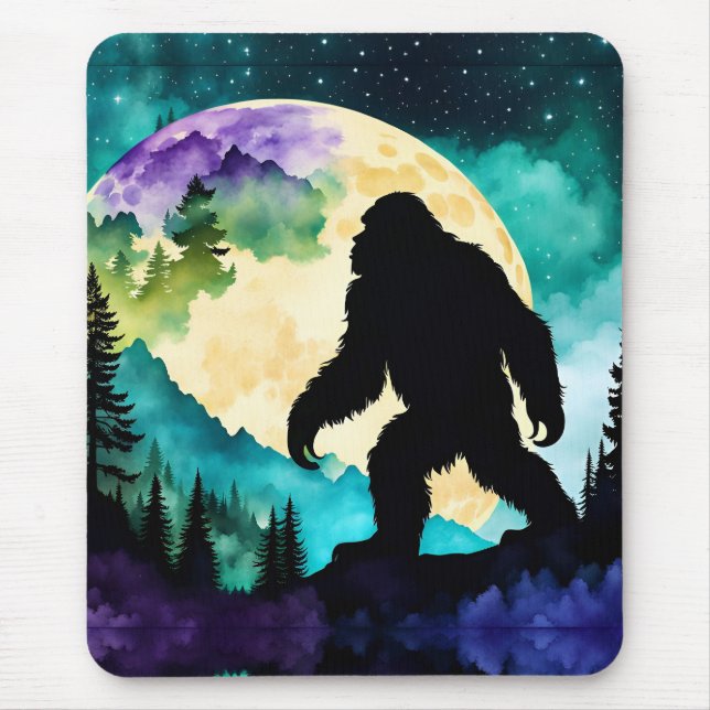 Sasquatch Vollmond auf dem Berg II Mousepad (Vorne)