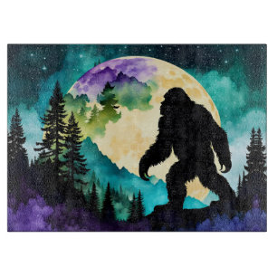 Sasquatch Vollmond auf dem Berg II Schneidebrett
