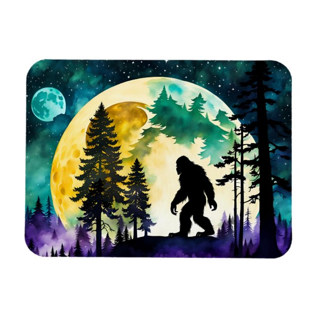 Sasquatch Vollmond auf dem Berg Magnet (Horizontal)