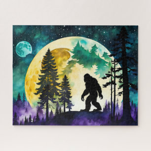 Sasquatch Vollmond auf dem Berg Puzzle