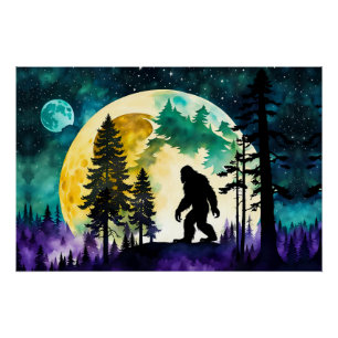 Sasquatch Vollmond Poster