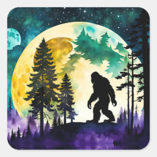 Sasquatch Vollmond Quadratischer Aufkleber