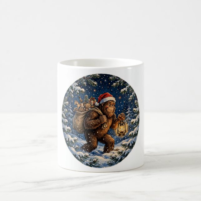 Sasquatch Weihnachtsmann Weihnachtskaffeetasse Kaffeetasse (Mittel)