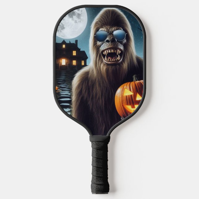 Sasquatch zu Halloween Pickleball Schläger (Vorderseite)