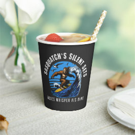 Sasquatch's leise Sets surfen Bigfoot Black Pappbecher