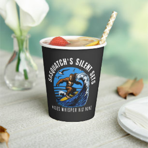 Sasquatch's leise Sets surfen Bigfoot Black Pappbecher