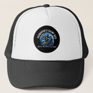 Sasquatch's leise Sets surfen Bigfoot Black Truckerkappe