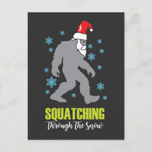 Sasquatsch Weihnachten Funny Bigfoot Kostüm Postkarte