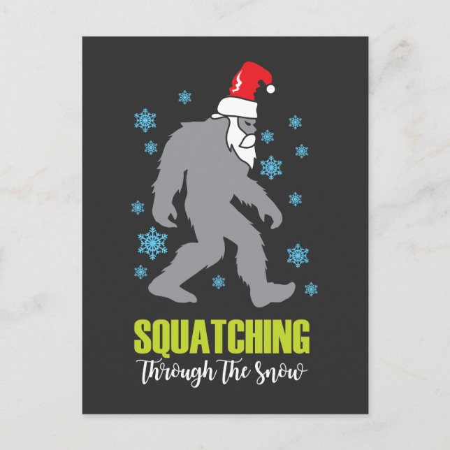 Sasquatsch Weihnachten Funny Bigfoot Kostüm Postkarte (Vorderseite)