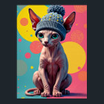 Sass-phinx: Die ultimative Pop-Art-Mode-Katze Poster<br><div class="desc">In diesem auffallenden Pop-Kunstwerk wird eine schlaue Sphynx-Katze zu einer Mode-Ikone mit einer ernsthaften Hingabe an Einstellung. Meet "Sass-phinx", eine Katze so stilvoll und apathisch, werden Sie Ihre eigenen Schränke fragen lassen. Mit seiner falten, rosa-bräunlichen Haut und den durchdringenden türkisfarbenen Augen strahlt diese Katze ein Gefühl reinen, unverfälschten Urteils aus....</div>