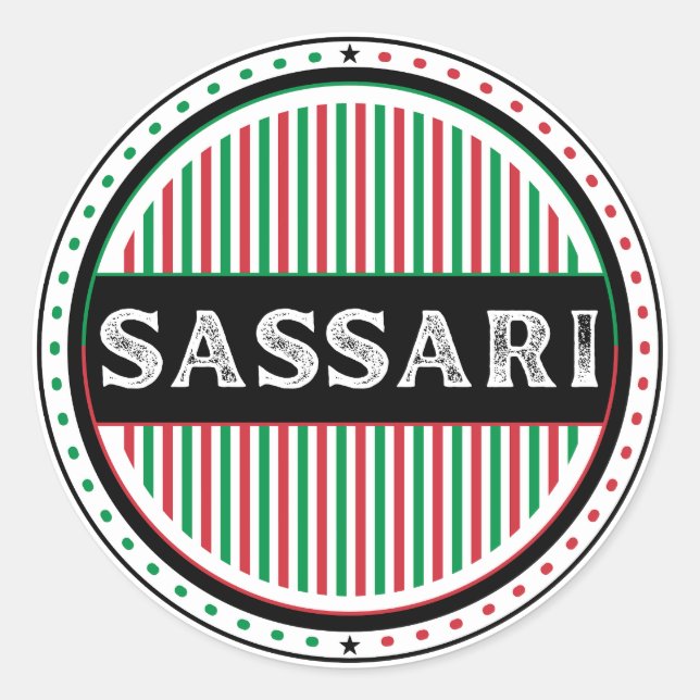 Sassari City Pride Emblem – Italian Identity Runder Aufkleber (Vorderseite)