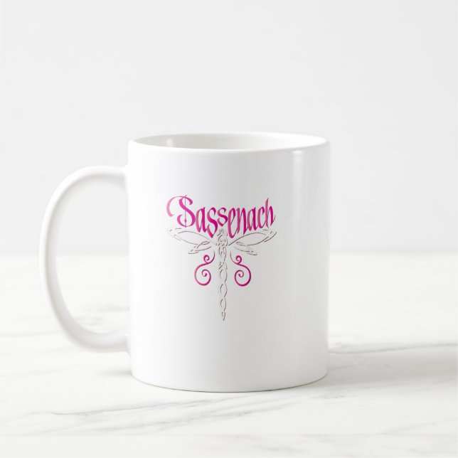 Sassenach Dragonfly Celtic Pink Scottish Gift  Kaffeetasse (Links)