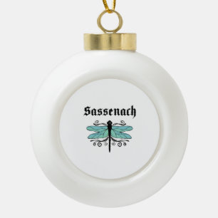 Sassenach Dragonfly Outlander Amber Blue Gift T-Sh Keramik Kugel-Ornament