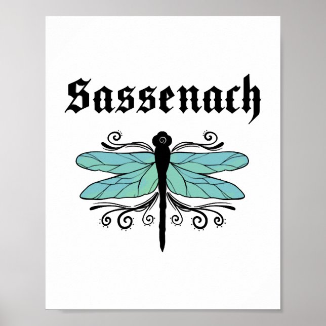 Sassenach Dragonfly Outlander Amber Blue Gift T-Sh Poster (Vorne)